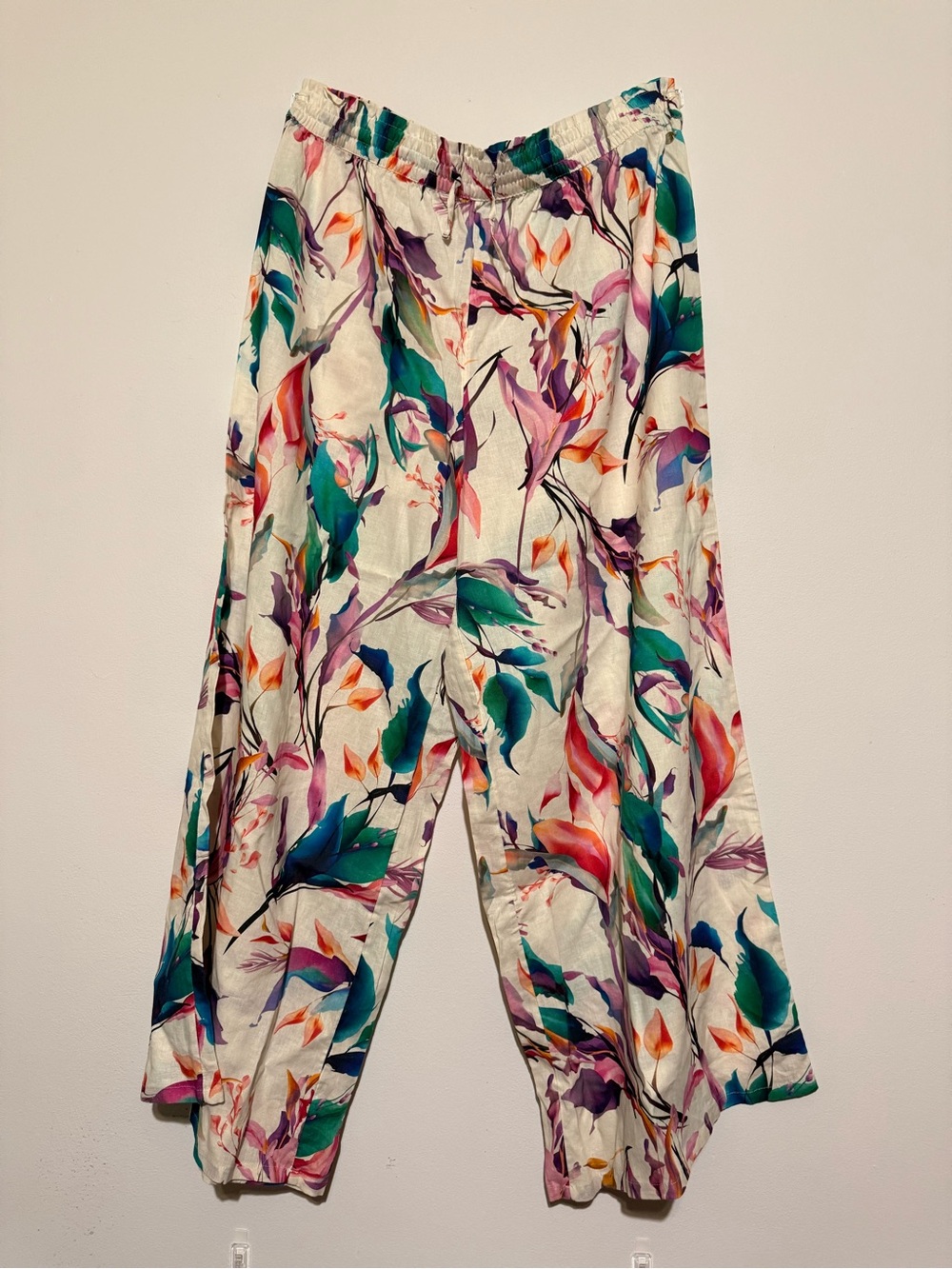CALIA by Carrie Underwood Floral Wide-Leg Pants - Teal, Purple, Pink, Orange